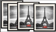 Studio 500 4PC Set 10 by 13-in Black Wall Document Frames with an Off White Mat