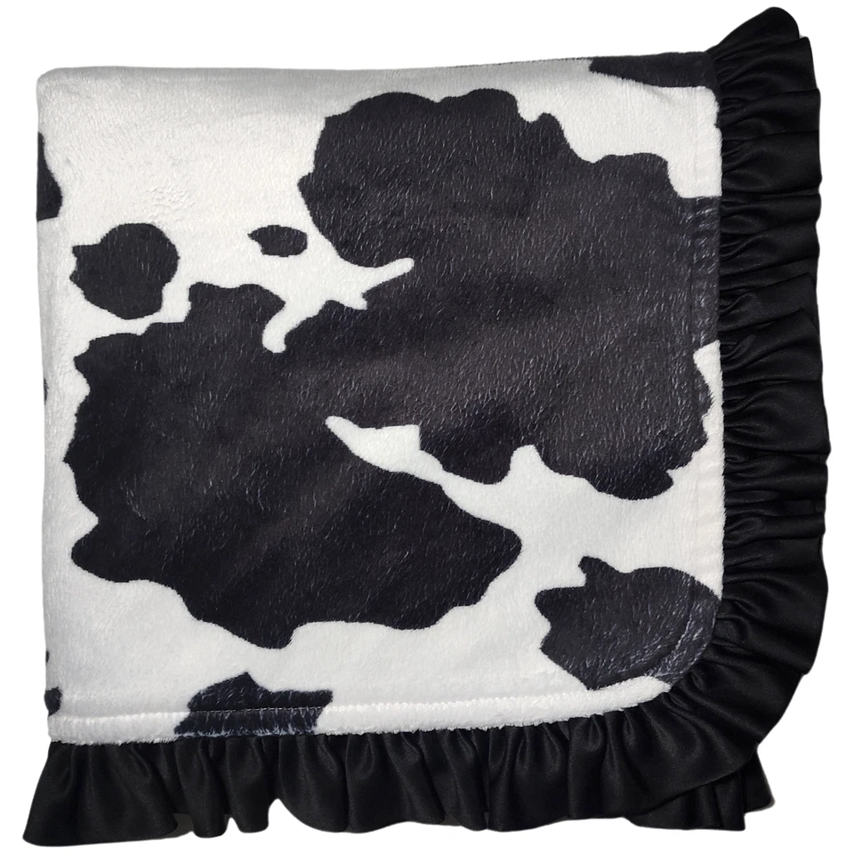 Dear Baby Gear корова печати черный мягкий с оборками атласная отделка милый ферма девочка 30 x 40 - Изображение 2 из 4