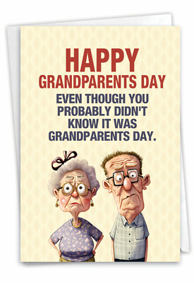 Funny Grandparents Day 5''x7'' Greeting Card w/ Envelope Card Of Knowledge