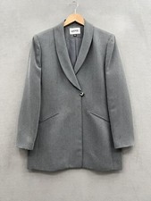 Kasper Classics Women s 12 Gray Long One Button Blazer Business