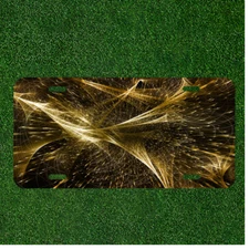 Custom Personalized License Plate Auto Tag With Golden Sparks Creative Design