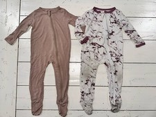 Girl 6-12 Months KYTE Bamboo Footie Rompers Sleepers Zip Pink Purple Marble Lot
