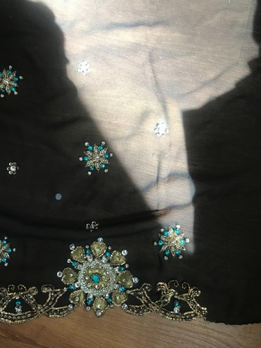 Elegant Damen Glitzer Schal Pailletten glänzend Wraps Party Tücher Hochzeit Hijab Vintage - Bild 3 von 11