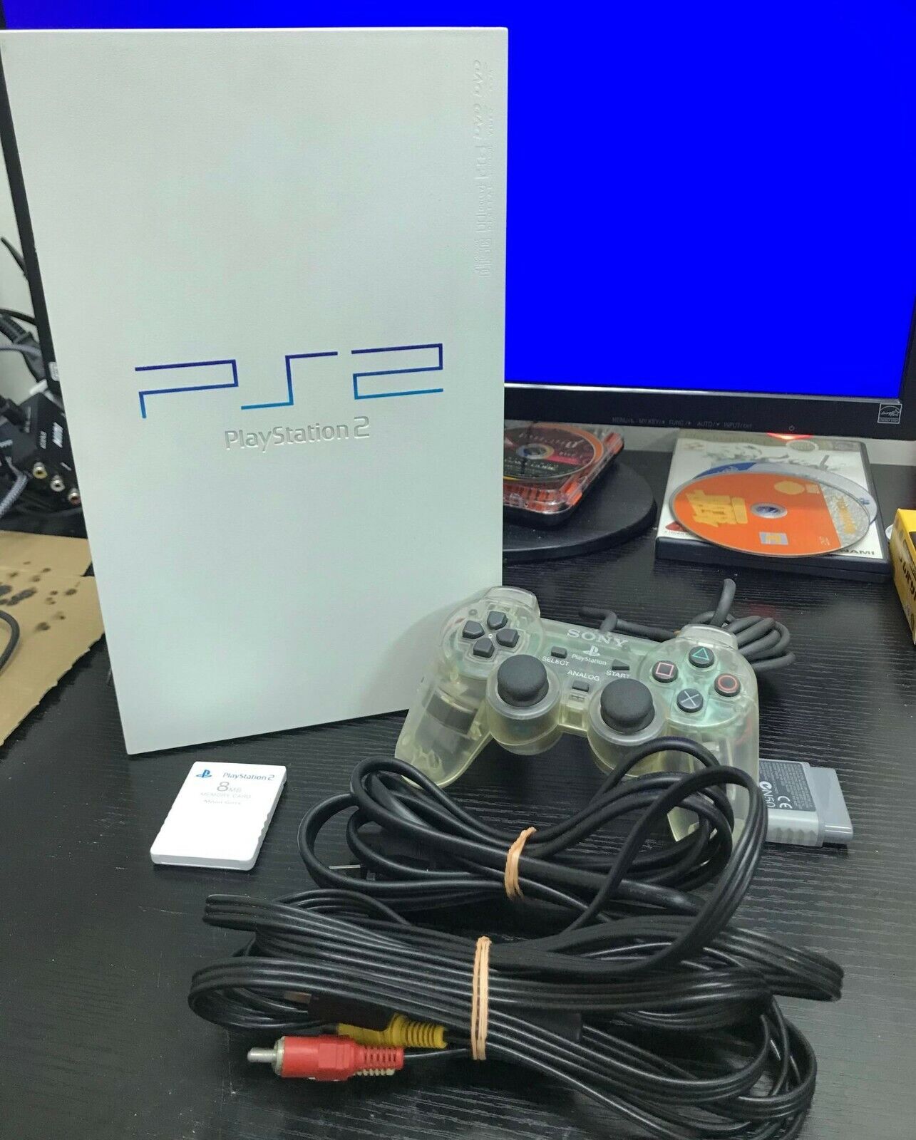 Sony PlayStation 2 PS2 SCPH-50000 White Game Console Set Region Japanese F/S