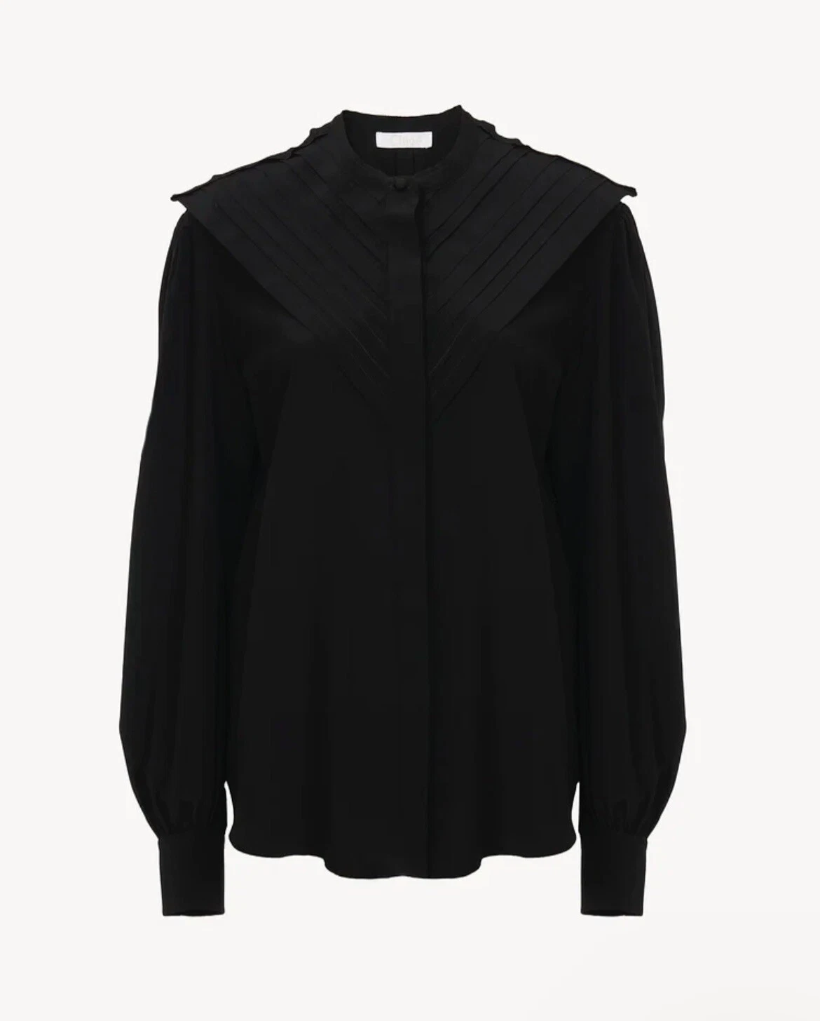 Chloe — Chloe Black Crepe de Chine Silk Blouse