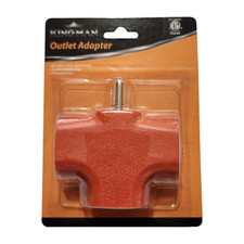 3-Outlet Grounding Adapter, T-Shaped Plug Extender, Heavy-Duty Grounded Powe