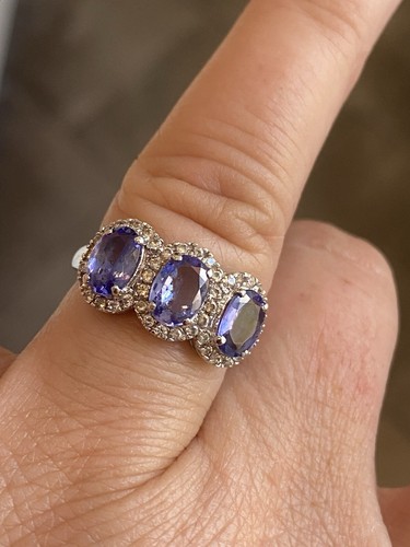 Colleen Lopez Sterling Silver 2.27ct Tanzanite & White Zircon Ring SZ 7 - Picture 3 of 8