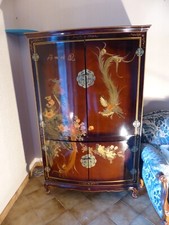 Meuble TV laqué style chinois en très bon état marron