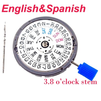 Genuine NH34/NH35/NH36 Automatic Movement Day/Date Black/White 3/3.8/4/9 o'clock
