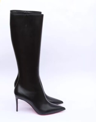 Christian Louboutin Kate Pointed Toe Boots Size in Black  Leather