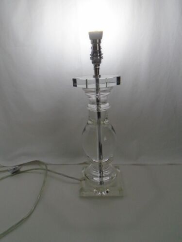 LARGE 40CM HIGH HEAVY GLASS TABLE LAMP BASE TESTED & WORKING WEIGHS APPROX 5 KG - Afbeelding 1 van 12