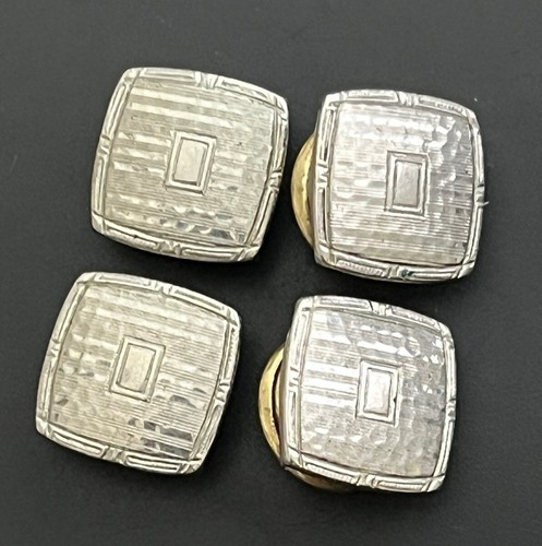 Vintage B & W Co. Etched Cufflinks Stunning Square
