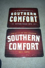 2 Different Southern Comfort Tin Promo Signs 11 1/2 X 14 Never Hung