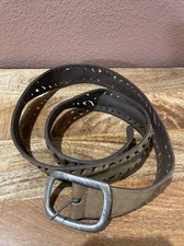 Zara Brown Leather Belt With Buckle Size Medium