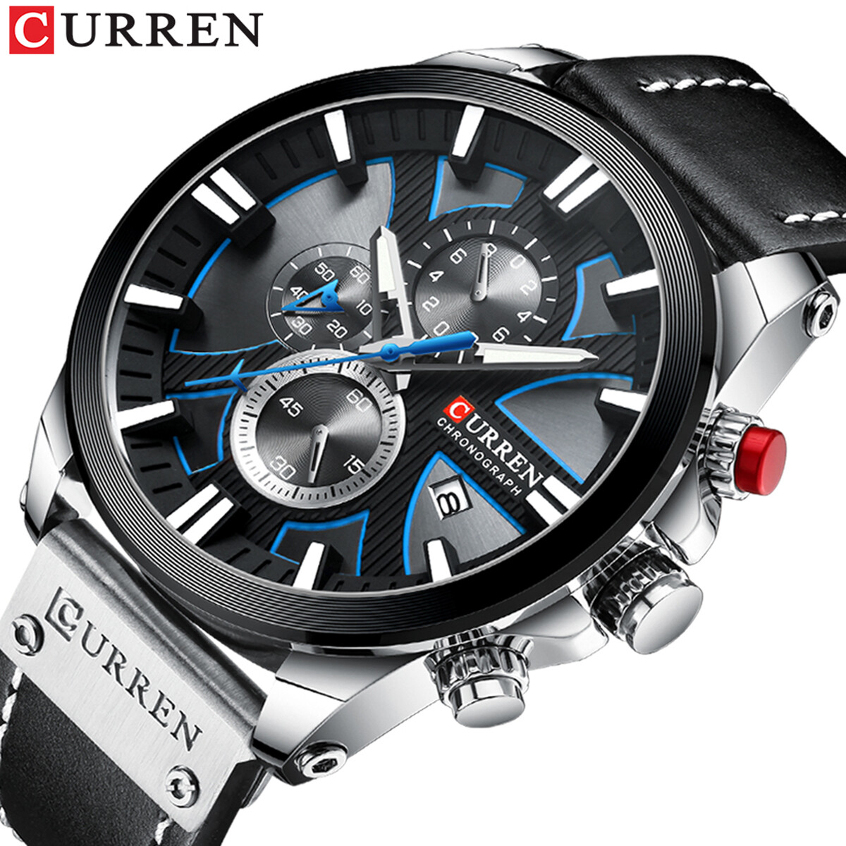 CURREN 8346 Men Watches Sport Leather Watch Y4D0 | eBay
