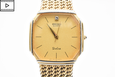 SEIKO セイコー　7731‐5000　ドルチェ　ゴールド　クォーツ　メンズ Vintage [Exc+5] SEIKO Dolce 7731-5000 Gold Diamond Square Men's Qz