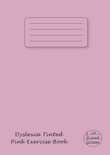 Dyslexia Tinted Exercise Book A4 10mm Lined - Pink Visual Stress Notebook - C...