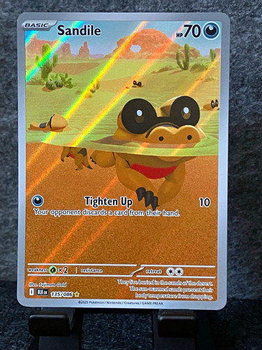 Pokemon TCG Sandile 135/086 Sv: Black Bolt Illustration Rare Full Art Holo NM