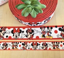 7/8 1.5" 1 YD Minnie Mouse Grosgrain Ribbon Mickie Mouse Disney
