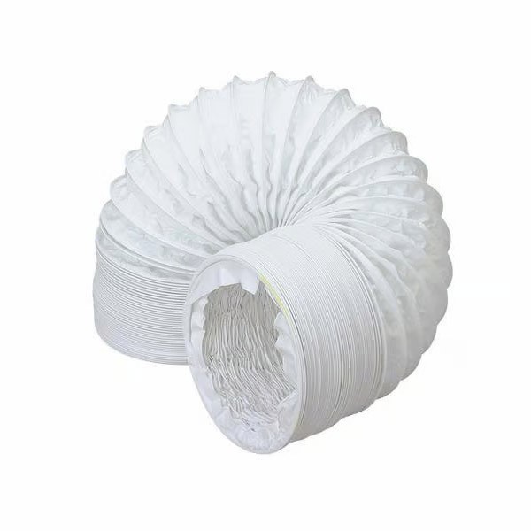 Domus 100mm Round Flexible PVC Hose 1mtr length - White