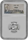 1953 10C Proof Silver Roosevelt Dime Graded NGC PF 66