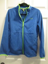 LANDS' END KIDS ANYWHERE QUILTED FULL ZIP BLUE FLEECE JACKET  SIZE XL 14-16 