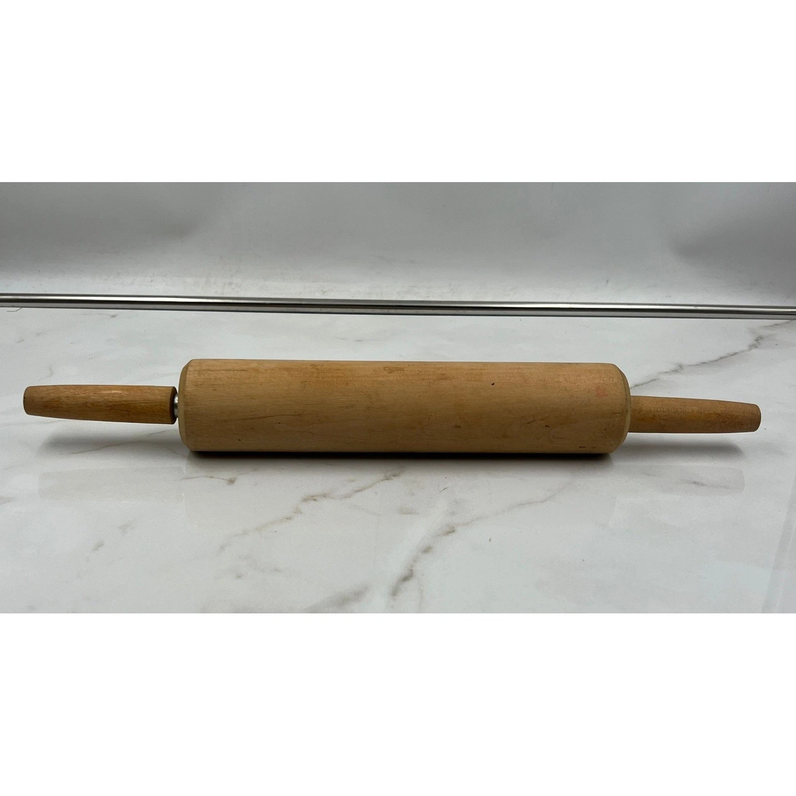 Vintage Wooden Rolling Pin 17 Inch Classic Farmhouse Kitchen Baking Tool Wood
