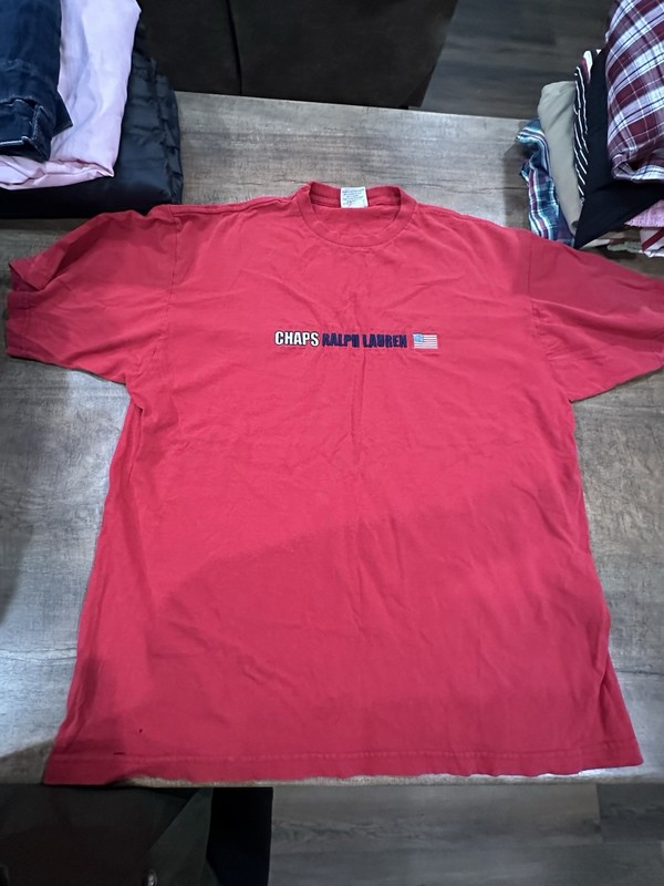 Vintage Chaps Ralph Lauren Spellout T-Shirt Size Large Shirt Embroidered