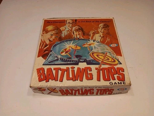 Vintage 1968, Ideal, Battling Tops Game, #2340-8 Original Box In Rough Shape....