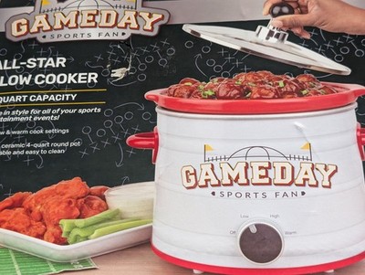 Gameday Sports Fan 4 Qt Slow Cooker All Star Crock Pot Football Party