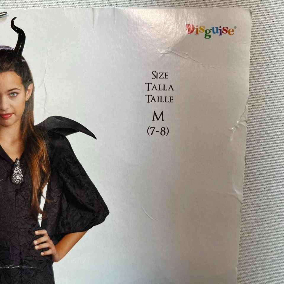 NEW Disney Maleficent Childs Costume Set Medium Black Disguise Halloween Dress - Image 3 of 4