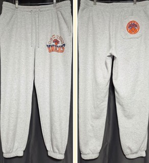 Pantalones deportivos New York Knicks NBA grises cordón puños elásticos bolsillos talla XL