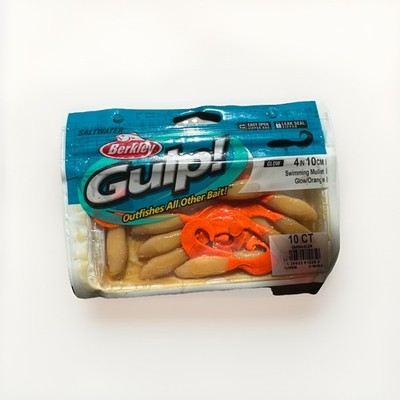 Berkley Gulp Saltwater 4'' Swimming Mullet Glow/Orange 10ct 