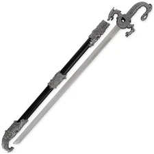 SEA OF FLAMES DRAGON FANTASY FIXED BLADE SABER SWORD WITH SCABBARD - DULL BLADE