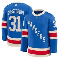 New York Rangers Igor Shesterkin #31 Fanatics Blue Centennial Premium NHL Jersey