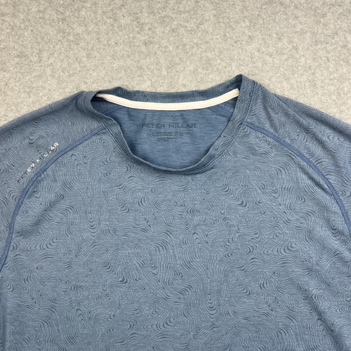 Peter Millar Shirt Mens Large Blue Performance Athletic Top Pattern Golf Tee - Picture 2 of 13