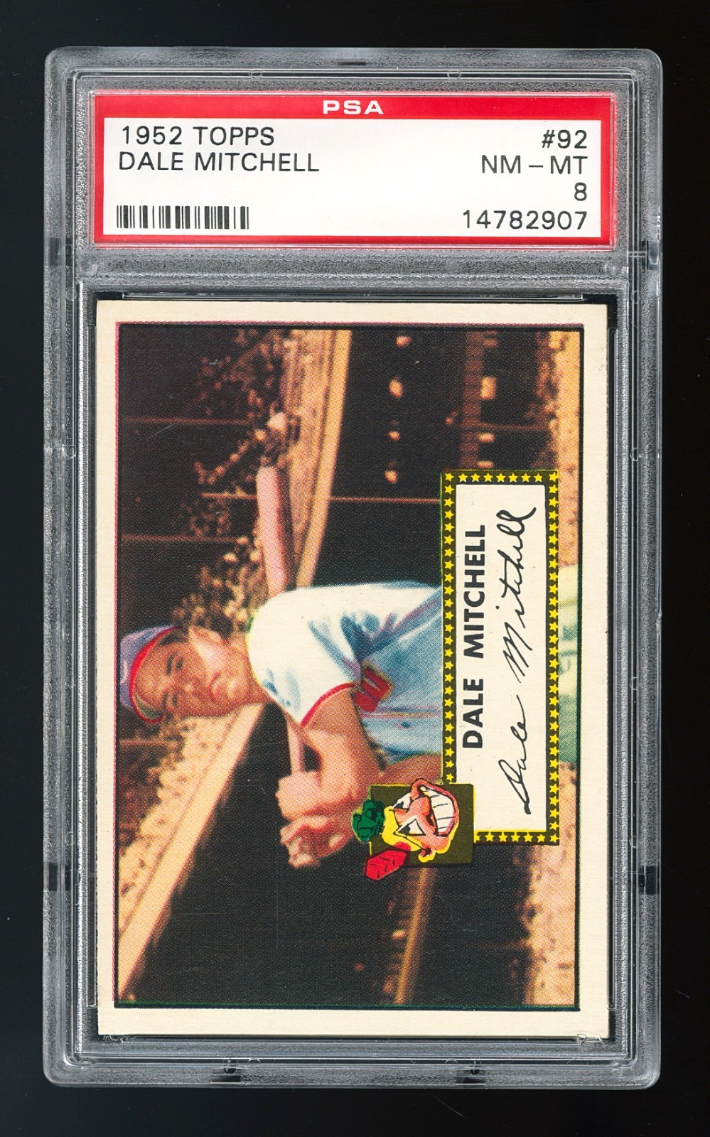 1952 Topps #92 Dale Mitchell - PSA 8 - Only two higher.