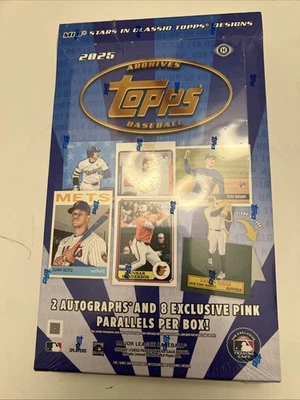 2025 TOPPS ARCHIVES BASEBALL HOBBY BOX 2 AUTOS MLB SEALED IN HAND FREE SHIPPING