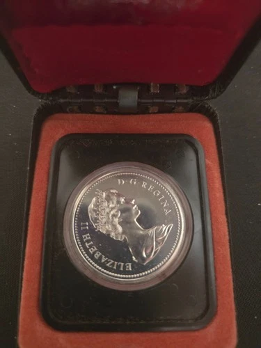1975 Canada Silver Proof Like 1 Dollar unc Coin Calgary 1875-1975