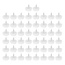 100Pcs Nail-On Furniture Glides 17mm Dia Chair Leg Floor Protectors White