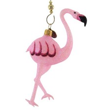 Blubom Fancy Pink Flamingo Tree Ornament Beach Sun Florida Bird One Leg