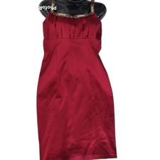 DAVID MEISTER Burgundy cocktail dress with jewels at the neckline size 6