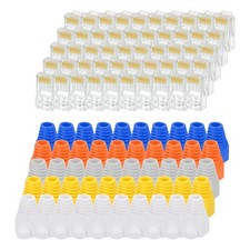 50pcs Cat6 RJ45 Connectors with 50pcs Relief Boots(White Grey Blue Yellow Orange