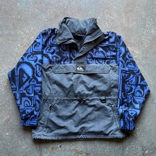 Giacca da sci uomo vintage anni 90 Quiksilver giacca blu stampa grafica pullover taglia M