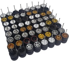 Mixed/Random Real Riders Wheels Rims Tires Set for 10 Cars 1/64 Scale