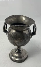 James W. Tufts Boston Quadruple Plate Silver Tone Floral Design Goblet Vase