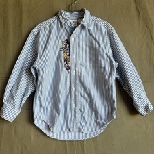 Disney 90s Kids Mickey Friends Embroidered Collared Button Up Shirt Sz M