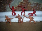Vintage MARX 60MM STOCKADE INDIANS 1950'S FORT APACHE  PLAYSET RUBBER/VINYL SET