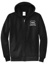 Glock Perfection Embroidered Zip Up Hoodie Sweatshirt Hooded Fleece