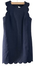 J. Crew Factory Scalloped Hem Preppy Shift Dress Navy Size 4